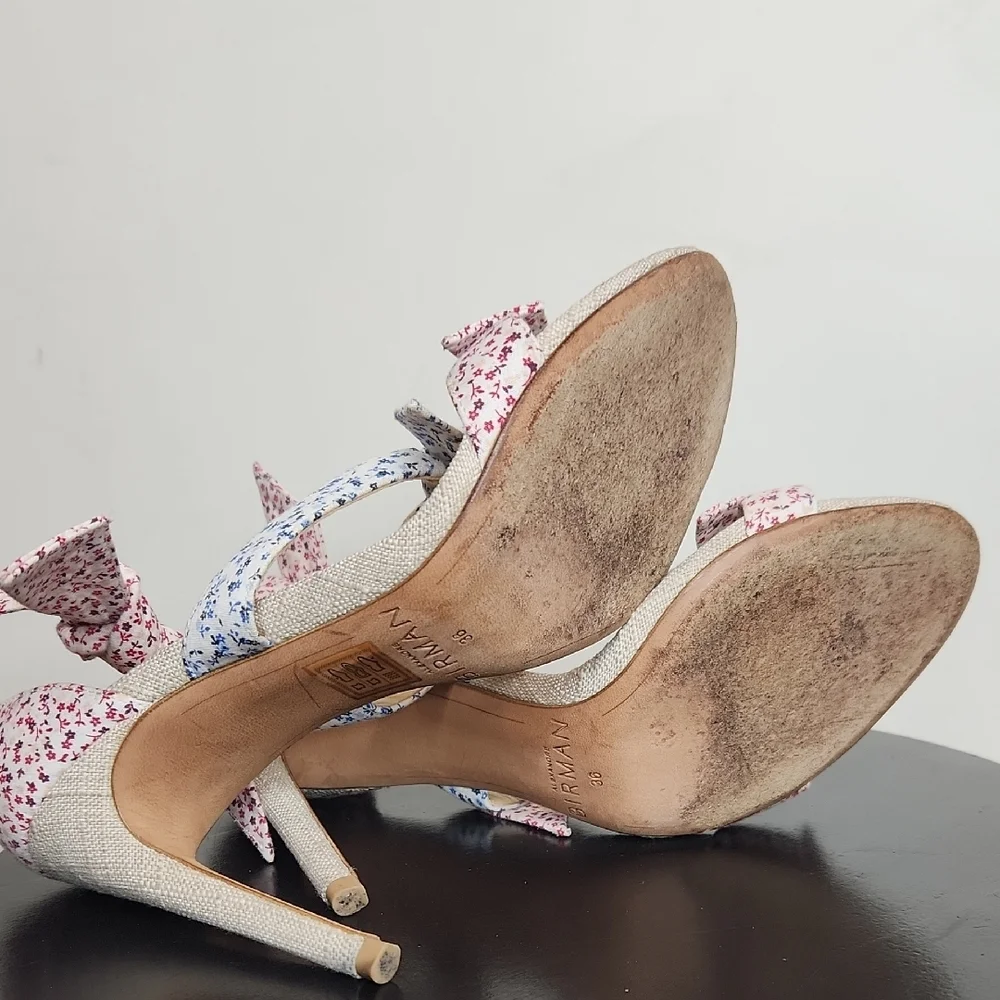 Alexandre Birman Lolita Bow Floral Heels Sandals Size 6 Designer Ankle Tie bow - Picture 9 of 11